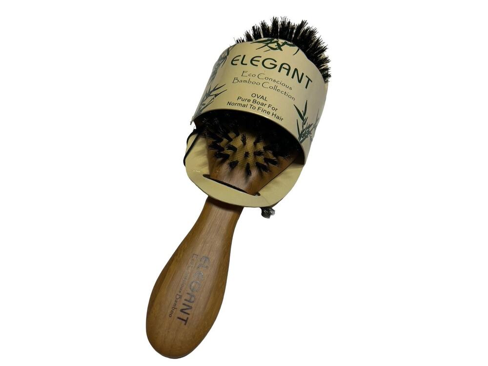 Elegant Eco Conscious Bamboo Oval Pure Boar for Normal to Fine Hair Brush